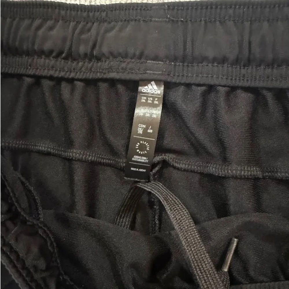 Adidas Mens 2XL Black 3 Stripe Track Pants Athletic Activewear RN 88387 36X30